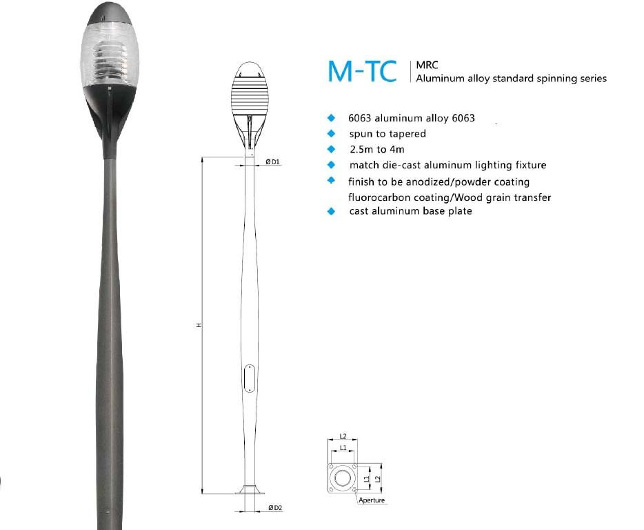 Aluminium Light Pole M-TC